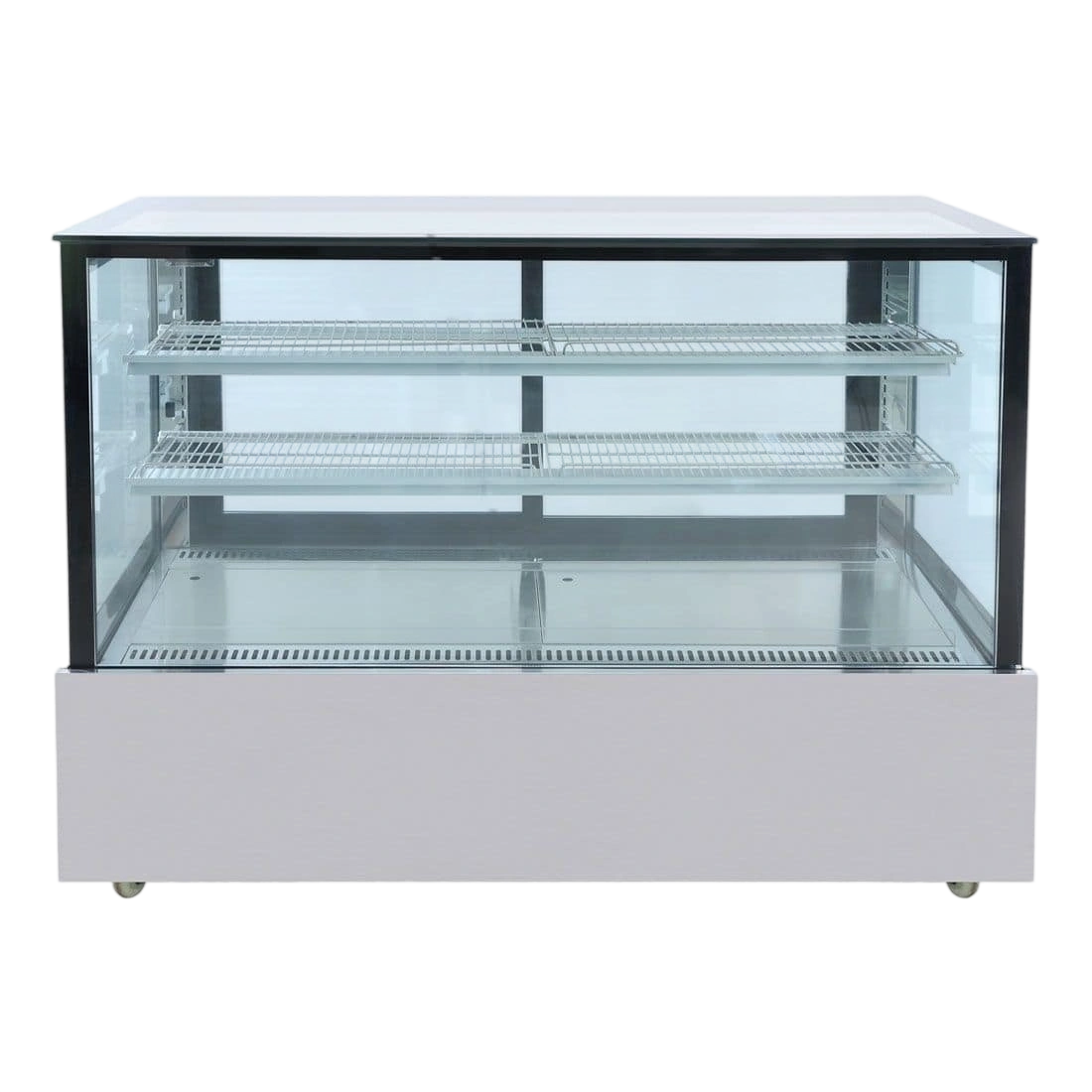 Bonvue SSU150-2XB-QLD133 Trim Square Glass Cake Display 2 Shelves
