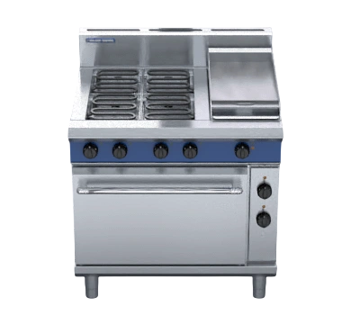 Blue Seal E56C Electric Oven Range – 4 Burner + 300mm Griddle + GN2/1 Oven commercial kitchen equipment