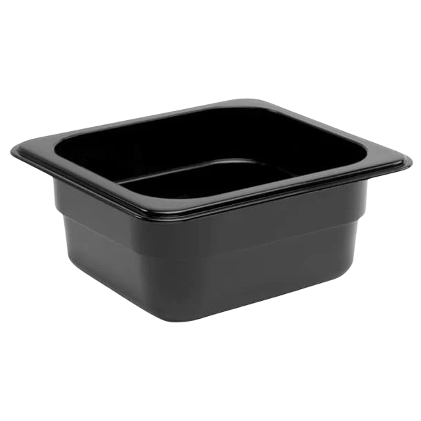 Vogue U469 Black Polycarbonate GN Pan – 1/6 GN x 65mm, 1.5L Capacity commercial kitchen equipment