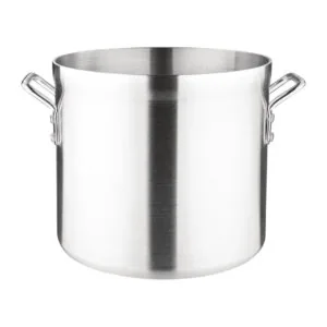 Vogue S352 aluminium stock pot 18.9L, 300mm, with side handles – front view, Australia