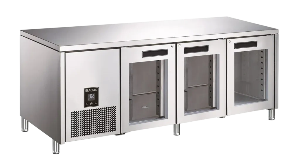 Glacian BCG61885 3 Door Slimline Fridge 660 Deep Glass Doors