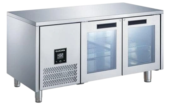 Glacian BCG71815 2 Door Glass Fridge – 760mm Deep, 416L, Monoblock System commercial kitchen equipment