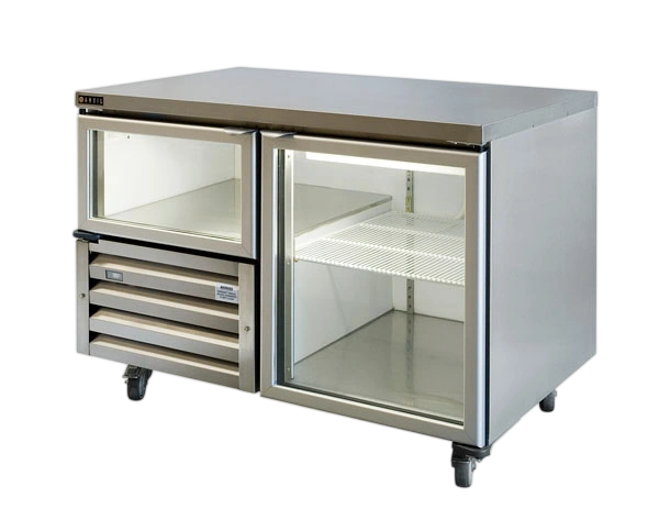 Anvil UBG1200(H) Under Bench Glass Door Fridge – 360L, 1½ Doors commercial kitchen equipment