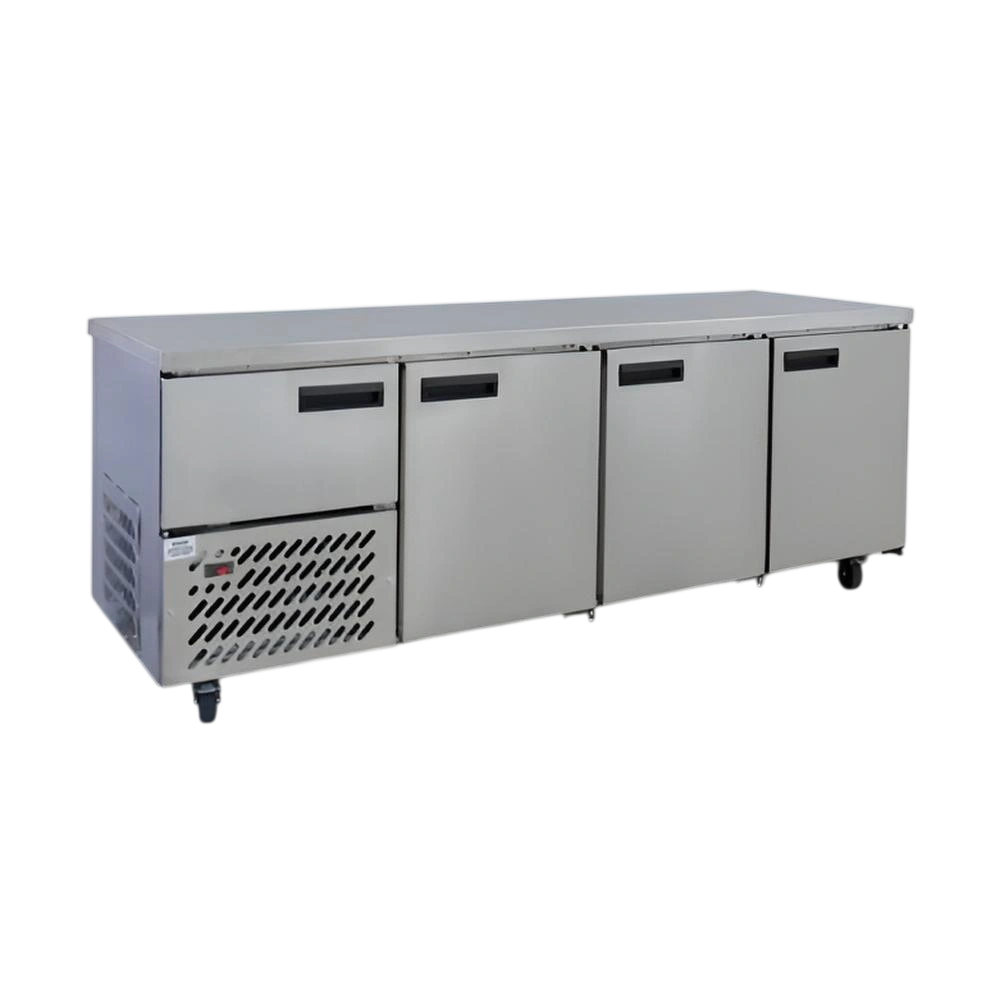 Anvil UBS2400(H) Stainless Steel Bench Fridge – 886L, 3½ Doors, 2400mm | KW commercial kitchen equipment