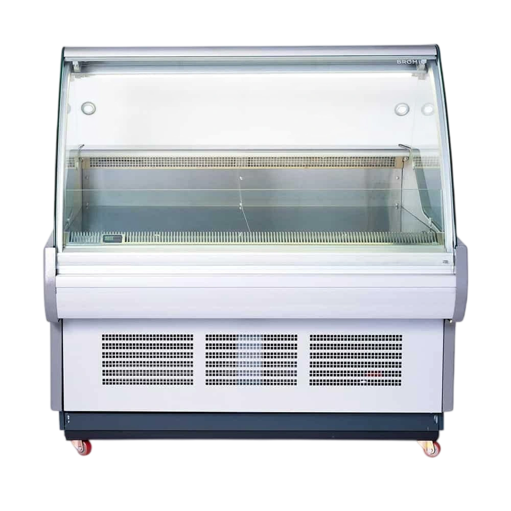 Bromic 3335636 DD1250CG-NR Curved Glass Deli Display – 1330mm, 351L, LED, R290