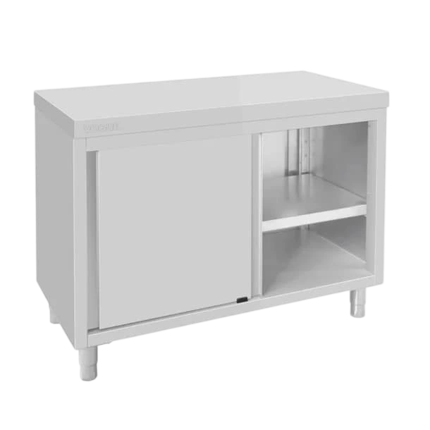 Vogue FU585 Stainless Steel Floor Cupboard – 900x1200x600mm with Sliding Doors commercial kitchen equipment