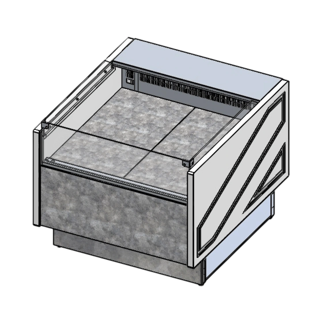 Tecnodom TDMR-0910SELF Square Deli Display – 900mm Storage | Meat & Poultry