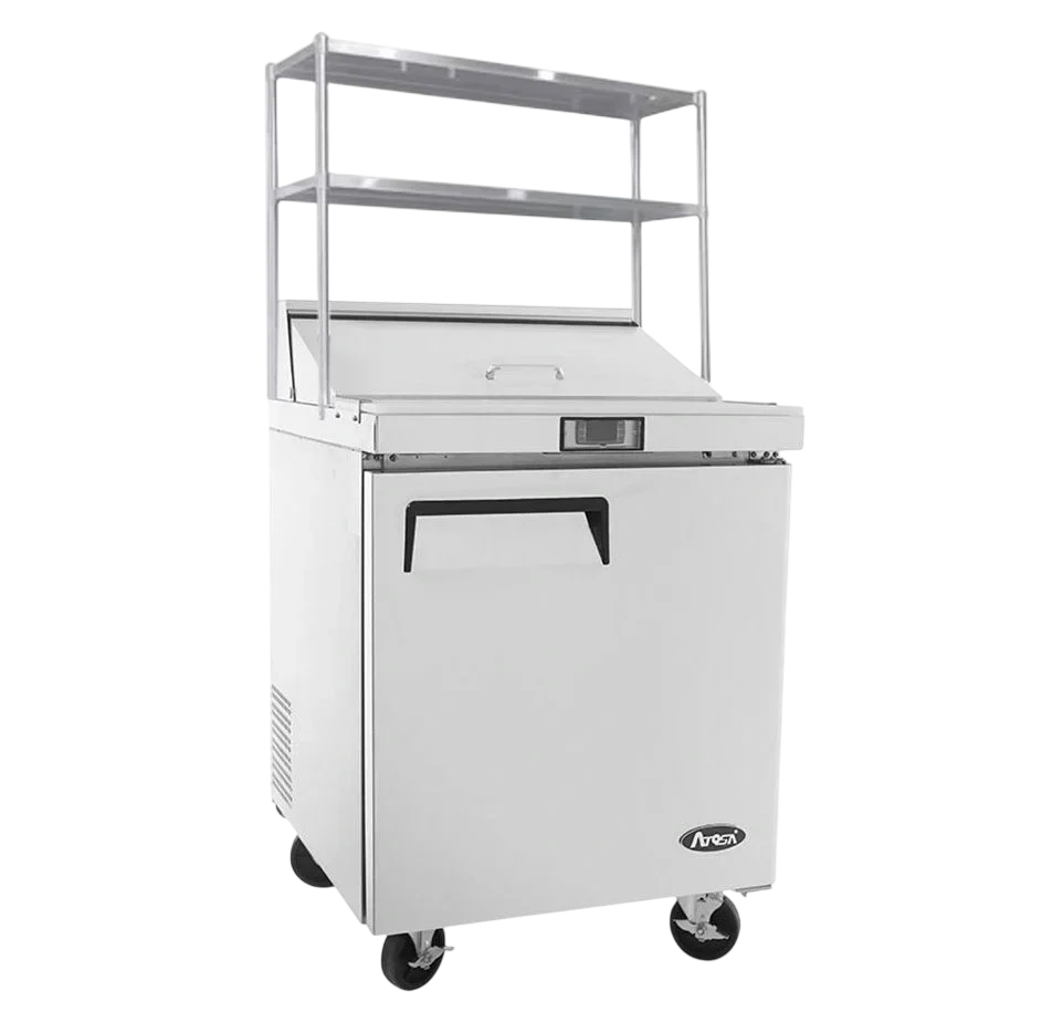 Atosa MSF8301OS 1-Door Sandwich Prep Fridge with Overshelf | Ideal for Small Cafes commercial kitchen equipment