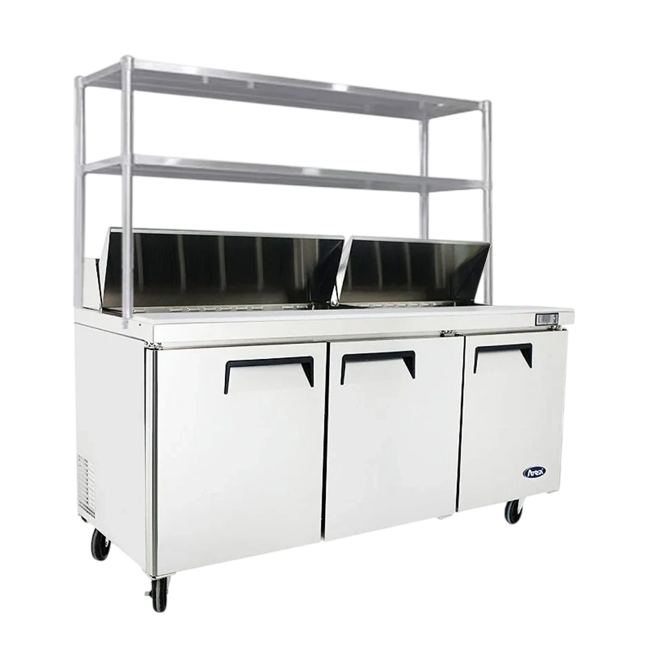 Atosa MSF8304OS Sandwich Prep Fridge – Overshelf (3 Door) commercial kitchen equipment