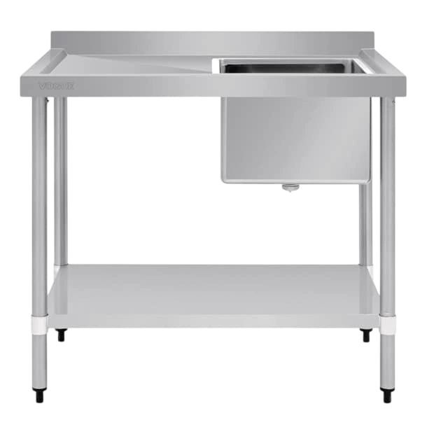 Vogue HC913 Single Bowl Sink L/H Drainer – 1000mm Wide commercial kitchen equipment