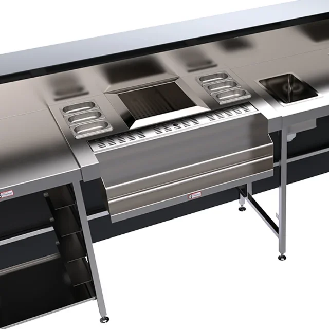 Simply Stainless SBM.CS.7.0950 cocktail station with insulated ice well, 950mm, stainless steel – front view, Australia
