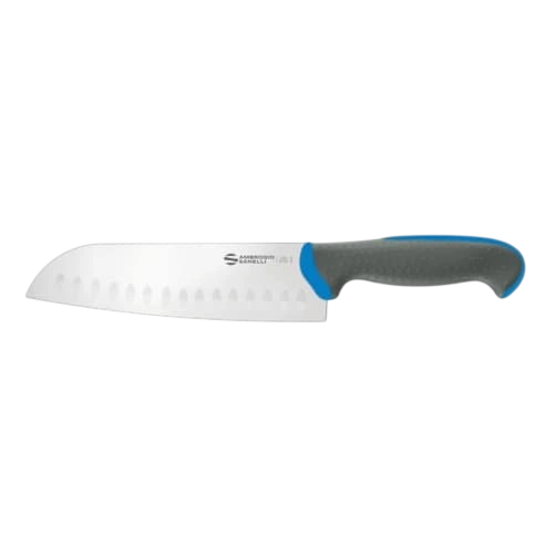 Ambrogio Sanelli TC50020L Tecna Santoku Knife 20cm – Granton Blade Blue commercial kitchen equipment