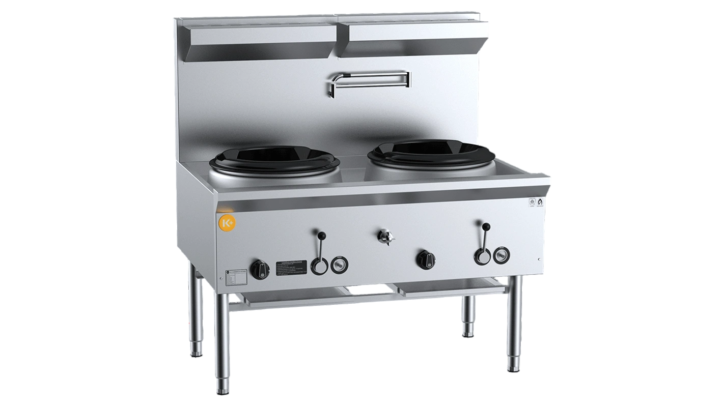B+S K+ Series UFWWK-2 Two Hole Deluxe Waterless Wok Table – LPG | NG commercial kitchen equipment