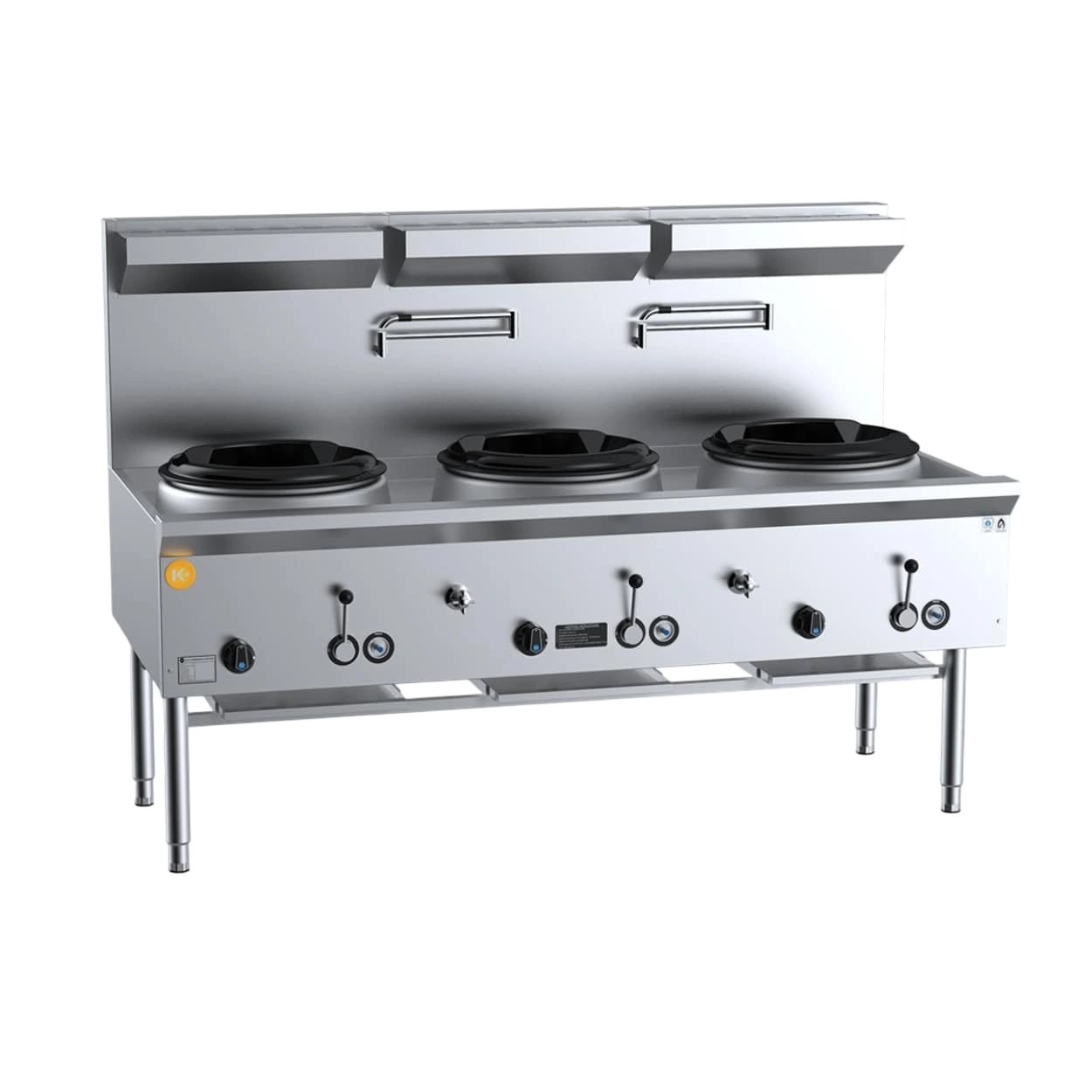 B+S K+ Series UFWWK-3 Three Hole Deluxe Waterless Wok Table – LPG | NG commercial kitchen equipment