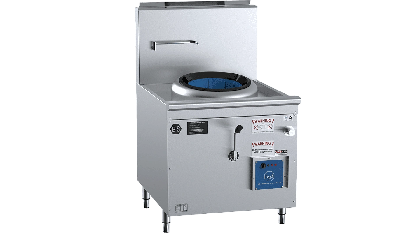 B+S Black CCF-HP1 Single Hole Waterless Hipac Wok – 800 mm commercial kitchen equipment