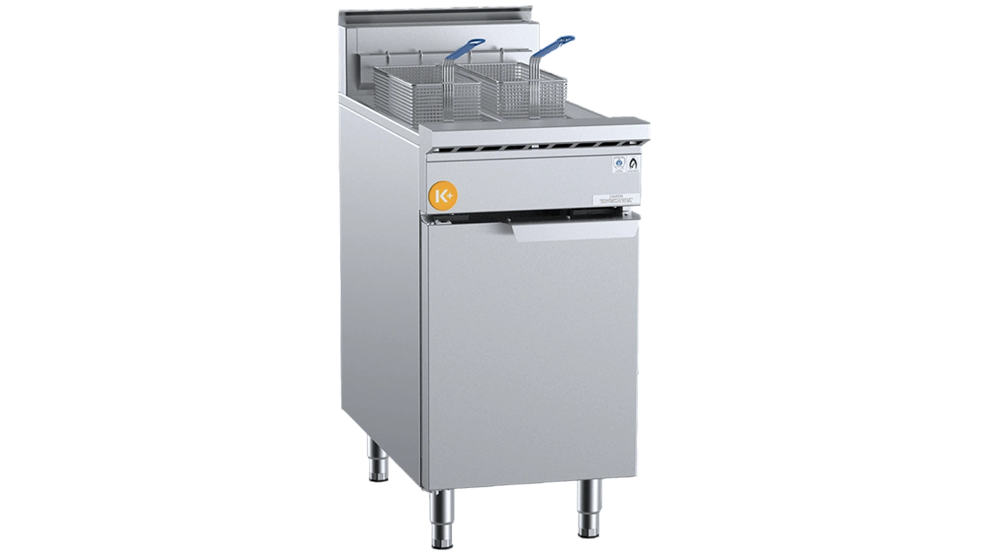 B+S K+ KTF-451S Split Tank Turbo Fryer – 450mm Gas commercial kitchen equipment