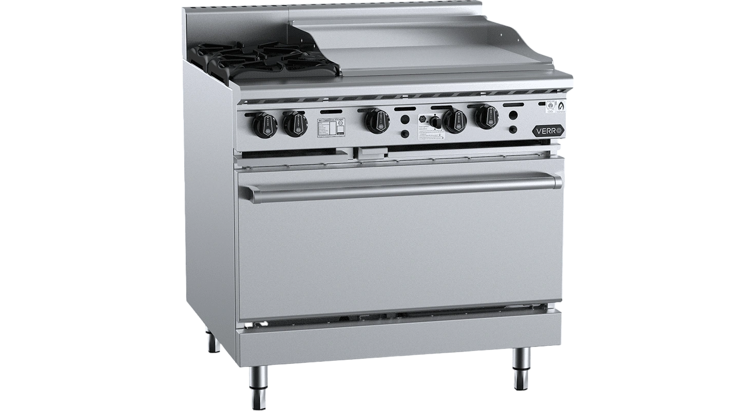 Verro VOV-SB2-GRP6 Oven + 2 Burners + 600mm Grill Plate – 900mm commercial kitchen equipment