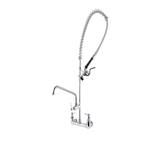 Kitchen Knock 621041 Wall Mounted Pre-Rinse Faucet – Commercial Dual Outlet Tap commercial kitchen equipment