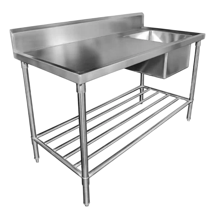 Mixrite Single Bowl Sink Bench with Splashback 1200W x 700D x 900H mm commercial kitchen equipment
