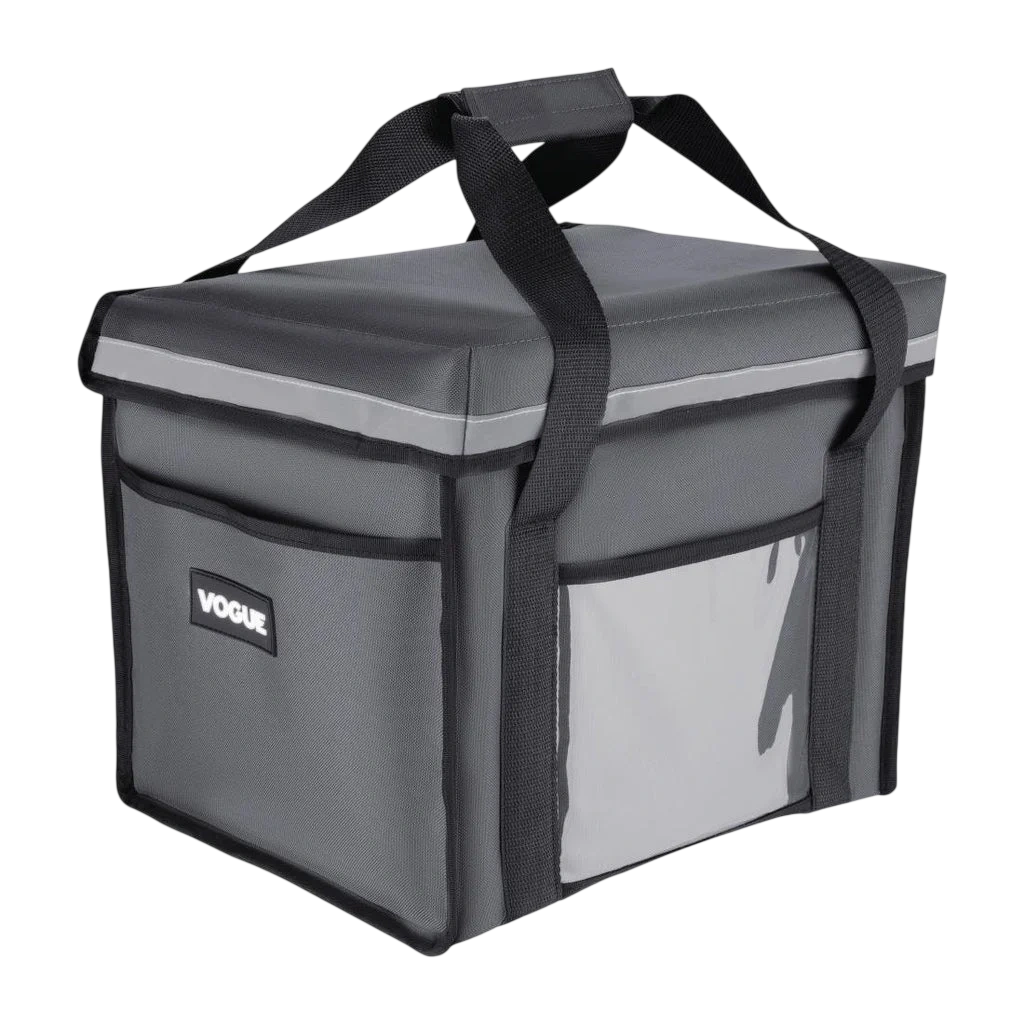 Vogue FR225 Insulated Folding Delivery Bag – Grey 380mm | KW commercial kitchen equipment