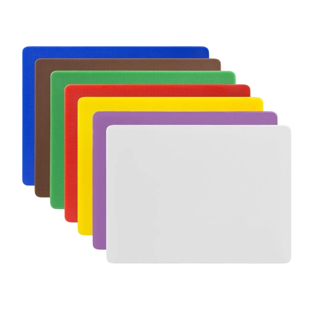 Hygiplas Low Density Set of 7 Chopping Board Set - 305x229x12mm commercial kitchen equipment
