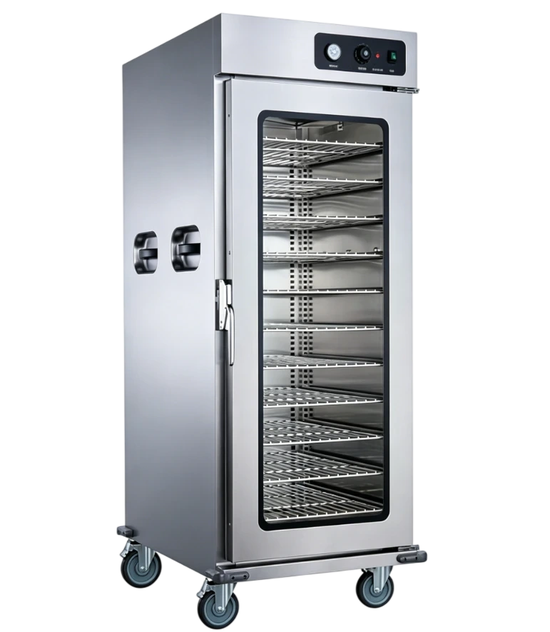 Kitchen Knock 630354 electric food warmer with glass door, 760mm, 2.62kW, stainless steel commercial unit – front view, Australia