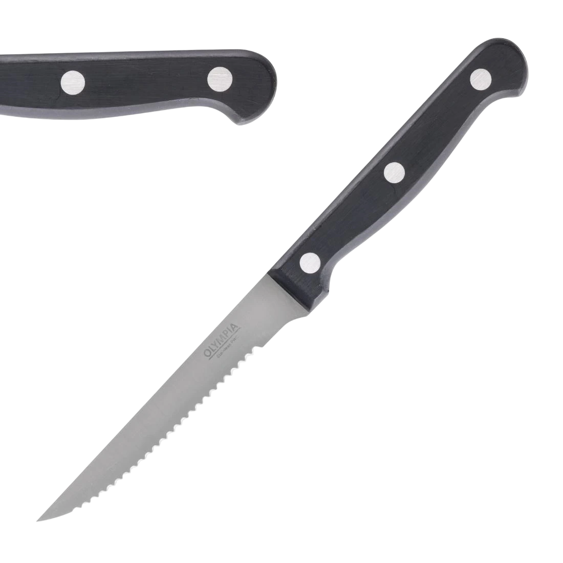 Olympia C134 Steak Knives Black - 4 1/2" (Box 12)
