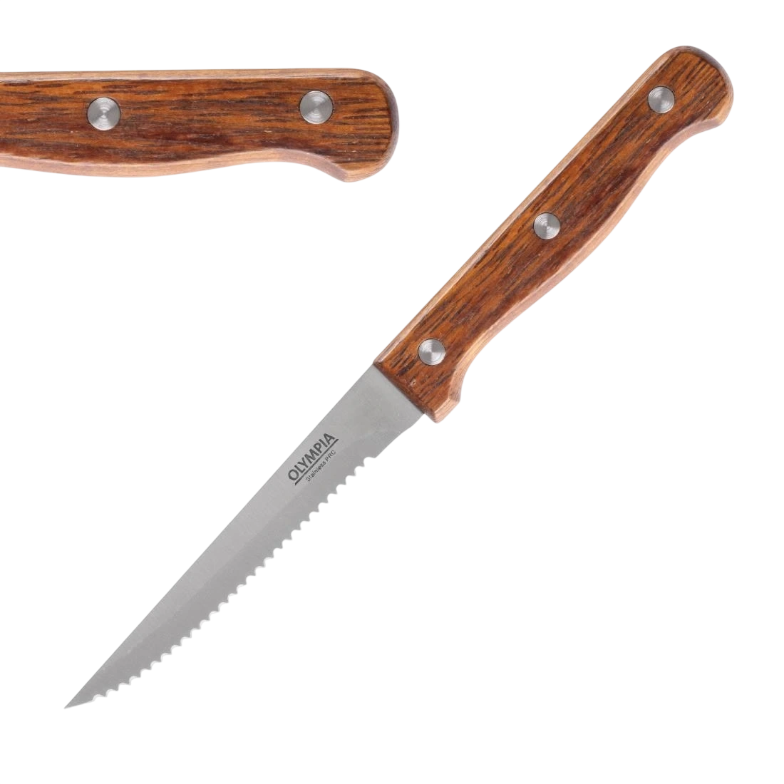 Olympia C136 Steak Knives Acacia Handle 114mm (Box 12)
