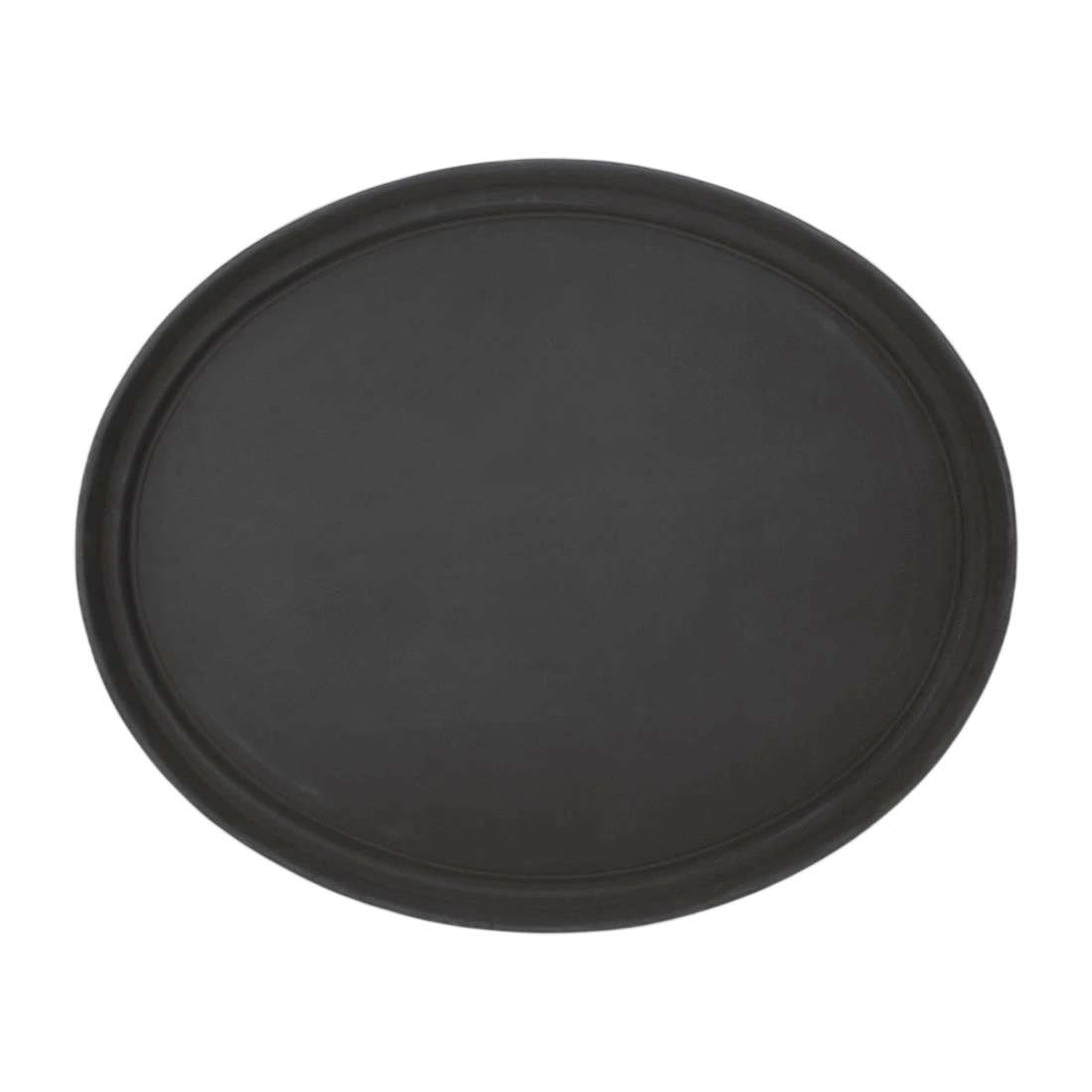 C162 EDLP - Olympia Kristallon Anti-Slip Plastic Oval Tray Black - 686x560mm 27x22"