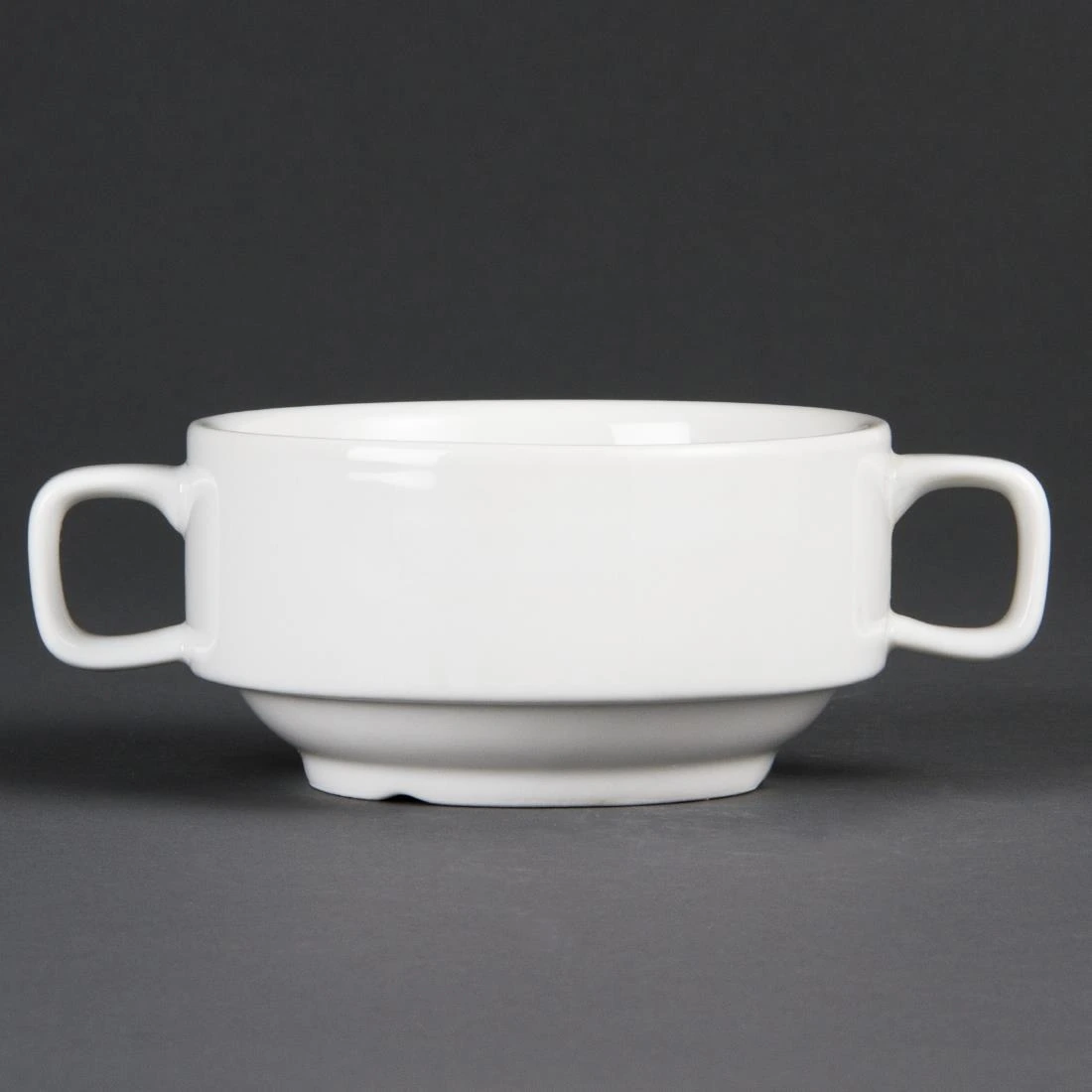 Olympia C239 Whiteware Soup Bowl with Handles - 10.5cm 4" 14oz (Box 6)