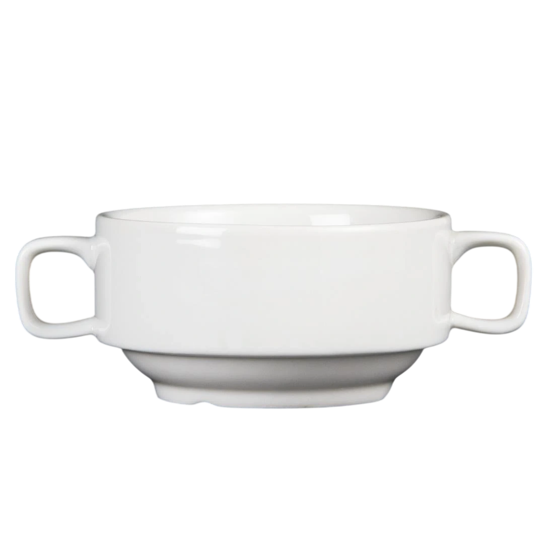 Olympia C239 Whiteware Soup Bowl with Handles - 10.5cm 4" 14oz (Box 6)