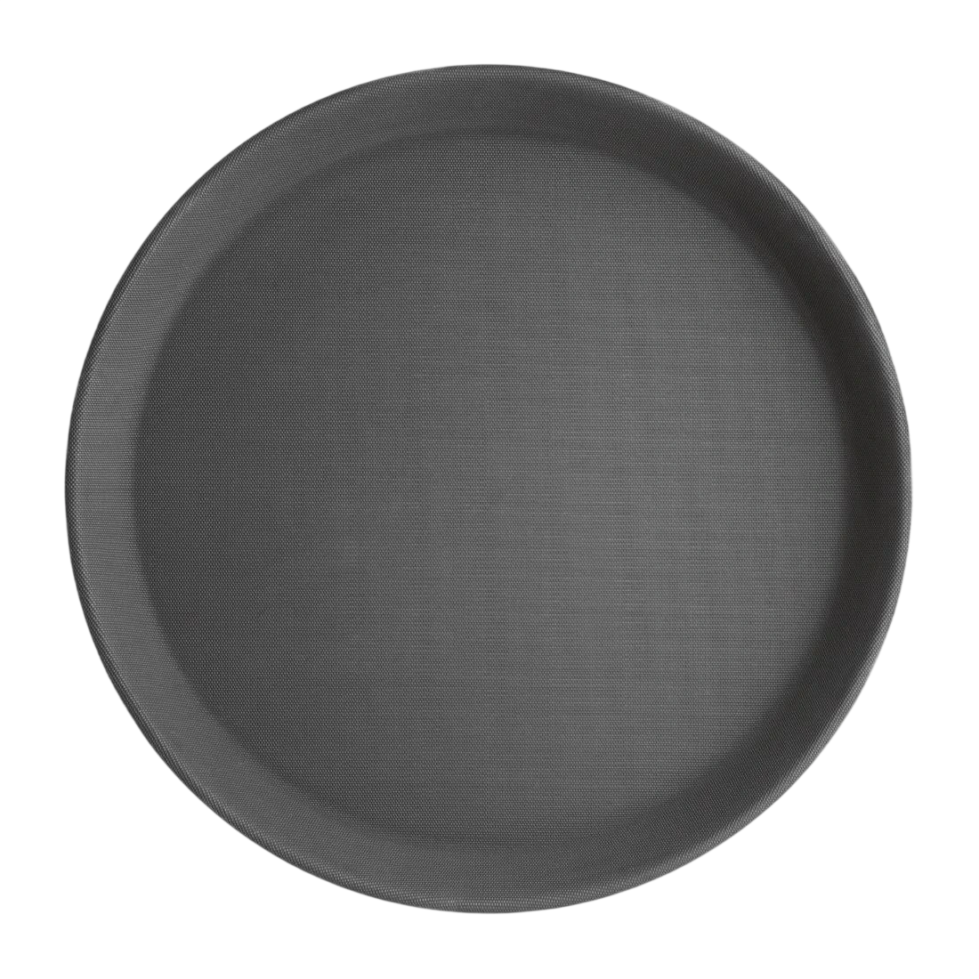 Olympia C557 Kristallon Round Tray Black Anti-Slip Plastic - 356mm