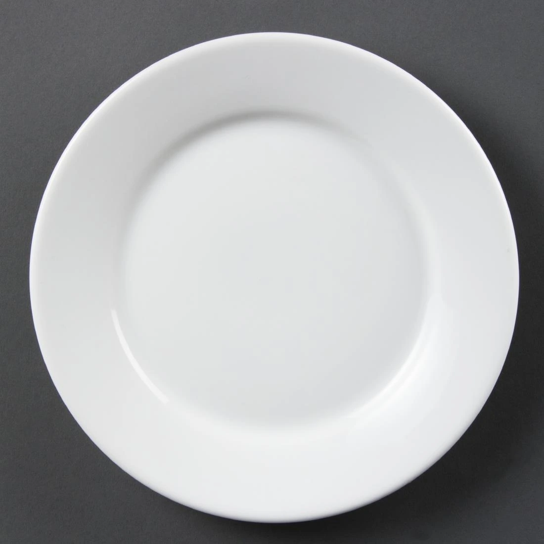 Olympia Wide Rim Plate 23cm White Porcelain Pack 12 CB480