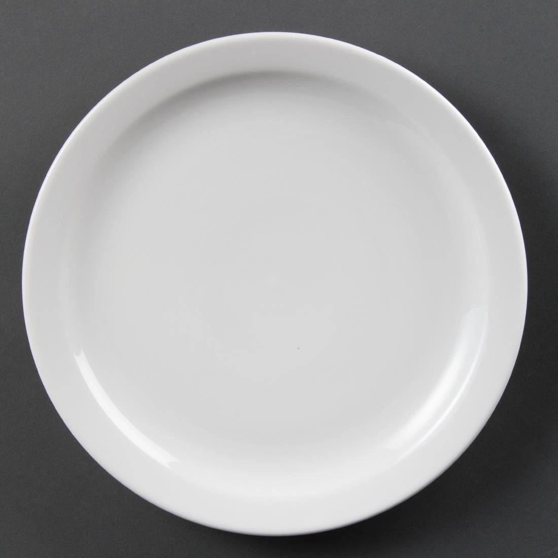 Olympia Narrow Rim Plate 25cm White Porcelain Pack 12 CB490