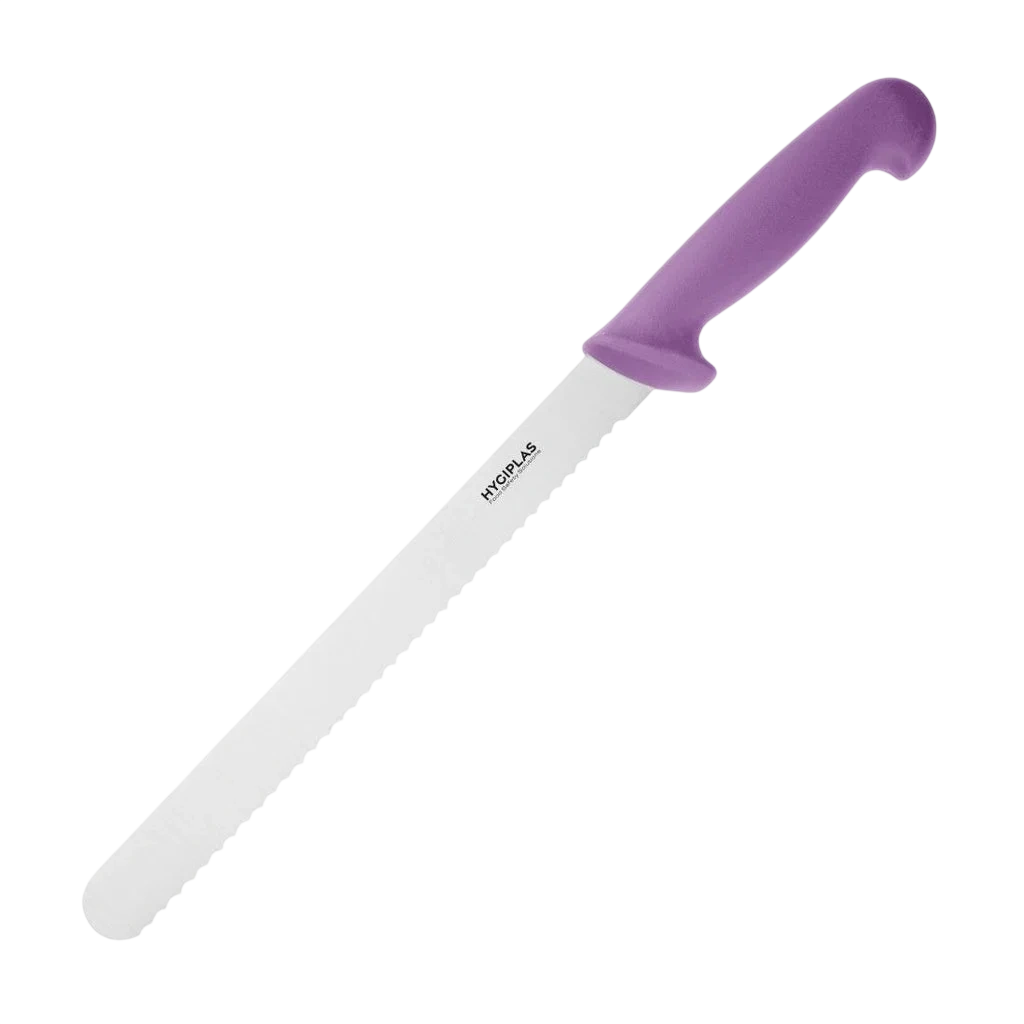 Hygiplas FX123 Serrated Purple Knife 248mm – Allergen Safe commercial kitchen equipment