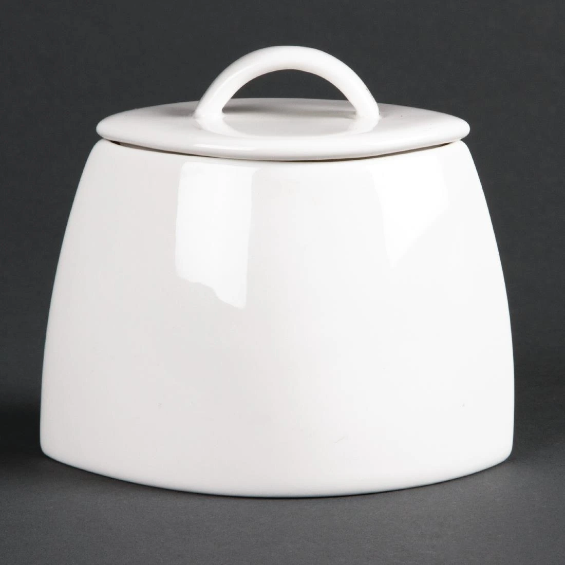 Olympia CD654 Lumina Oval Sugar Bowl with lid - 200ml 7oz (Box 6)