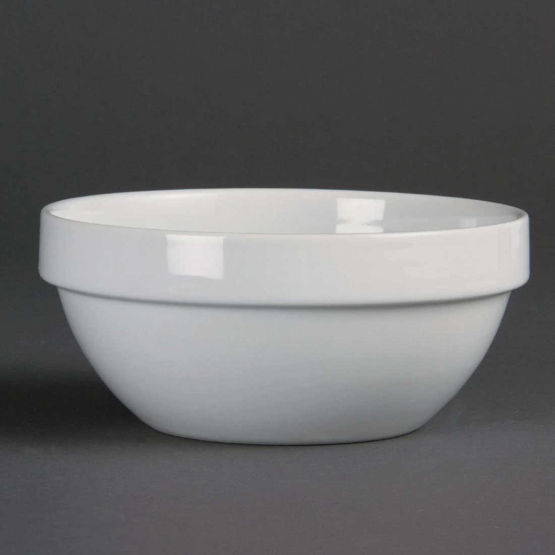Olympia CE530 Whiteware Stacking Bowl – 540mL, White, Pack of 12