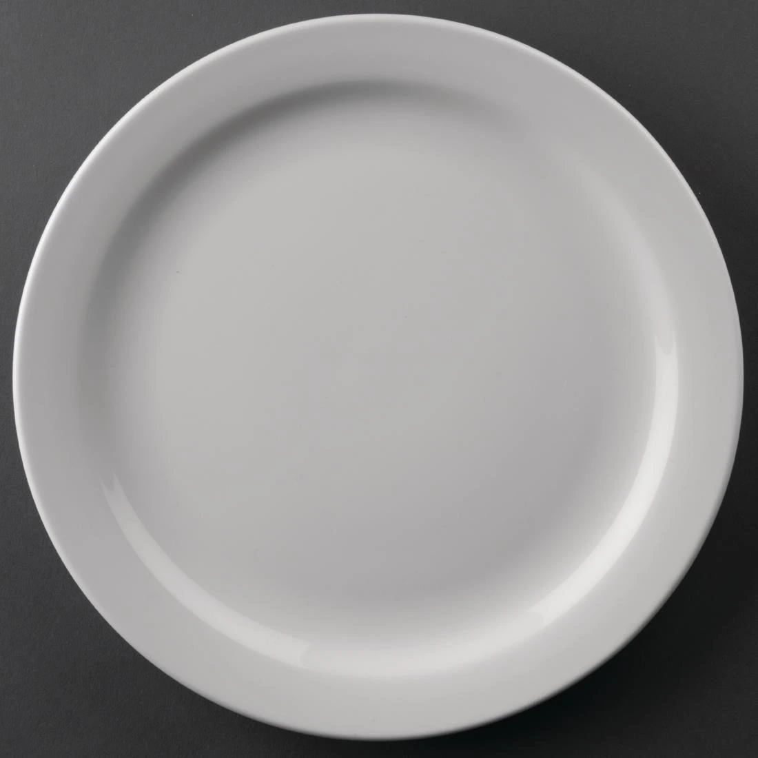 Olympia Narrow Rim Plate 226.00mm 22.00mm 226mm White Pack 12 CF363