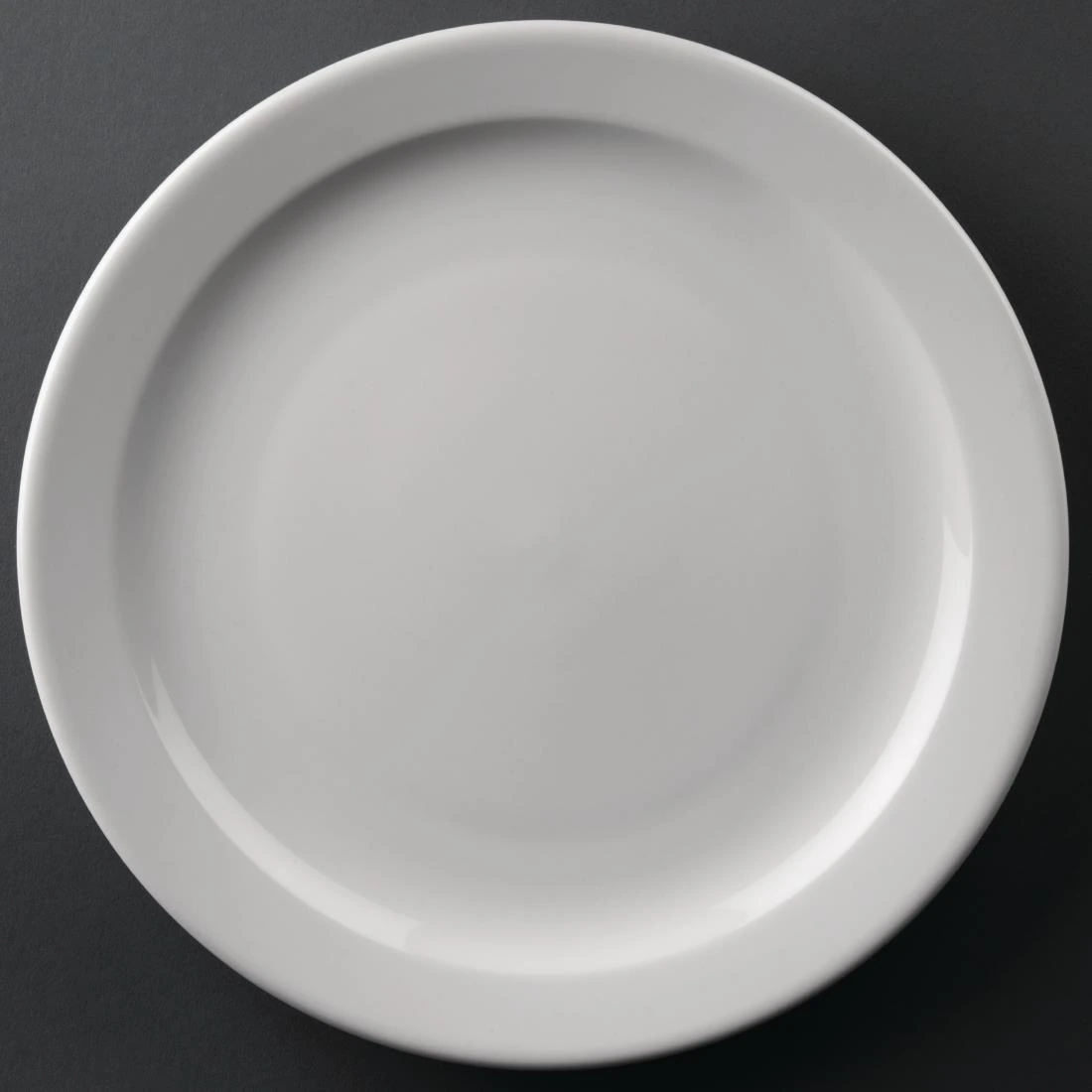 Olympia Narrow Rim Plate 255.00mm 27.00mm 254mm White Pack 12 CF364