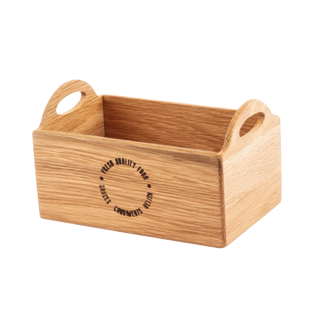 Olympia CN517 FSC Oak Utensil Holder Printed One Side - 230x145x135mm