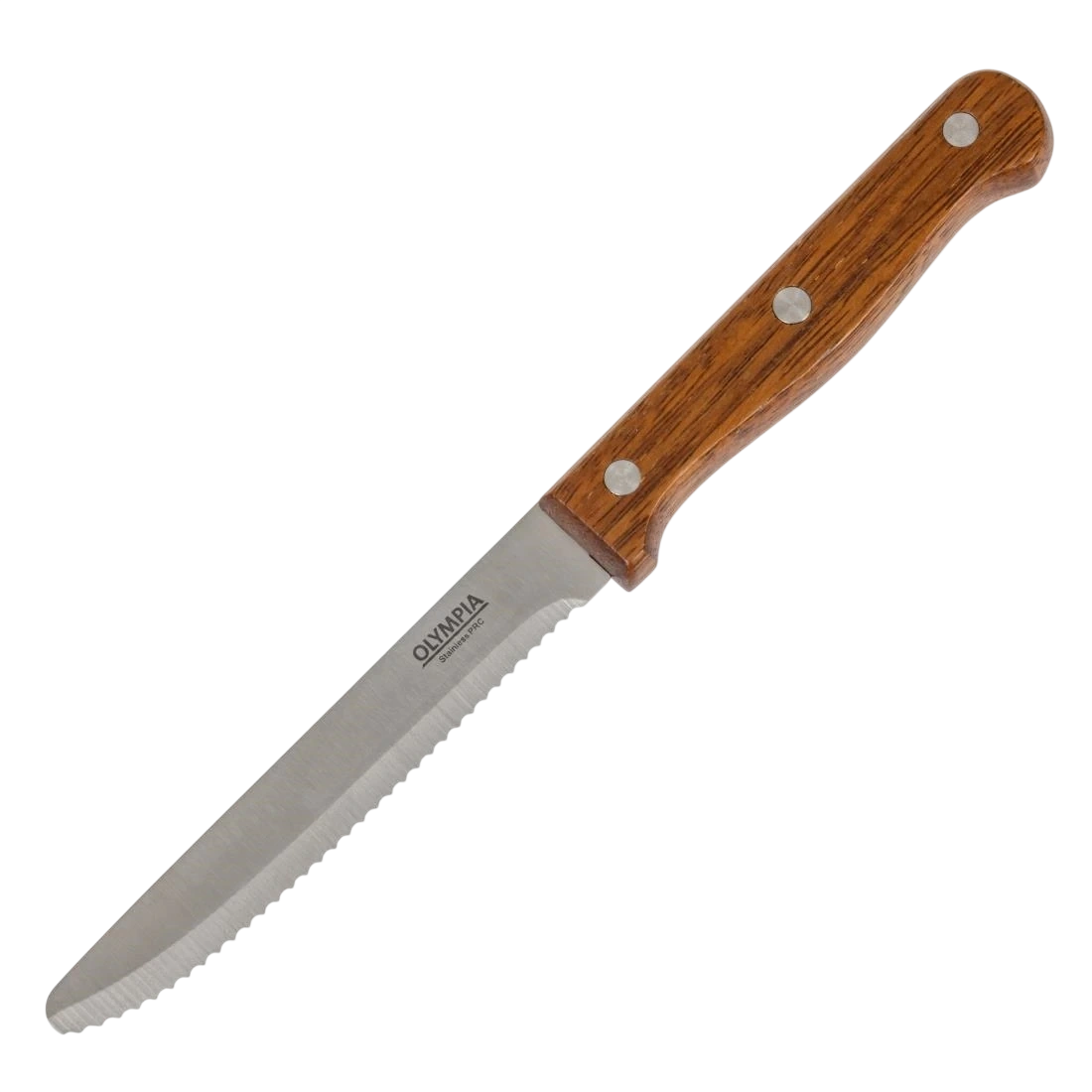 Olympia CS717 Rounded Steak Knife Acacia Handle 114mm (Box 12)