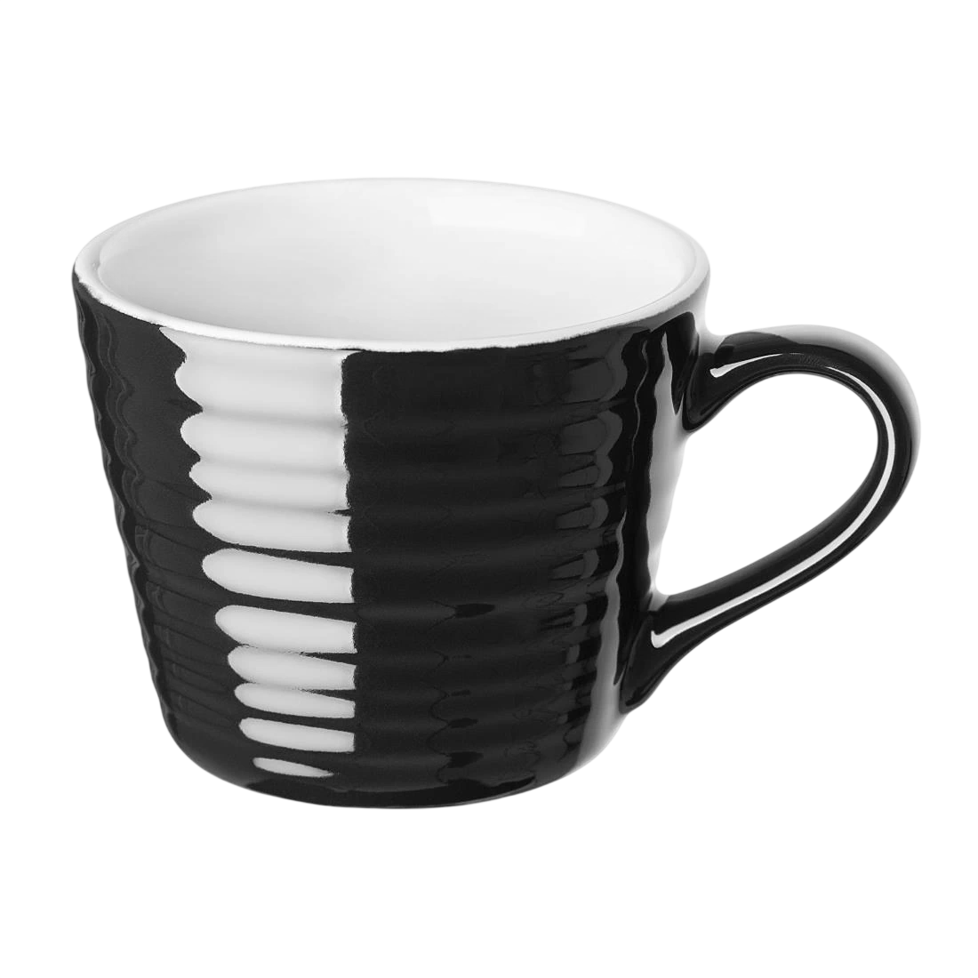 Olympia Cafe Mug Black Ripple 230mL Pack 6 CU960
