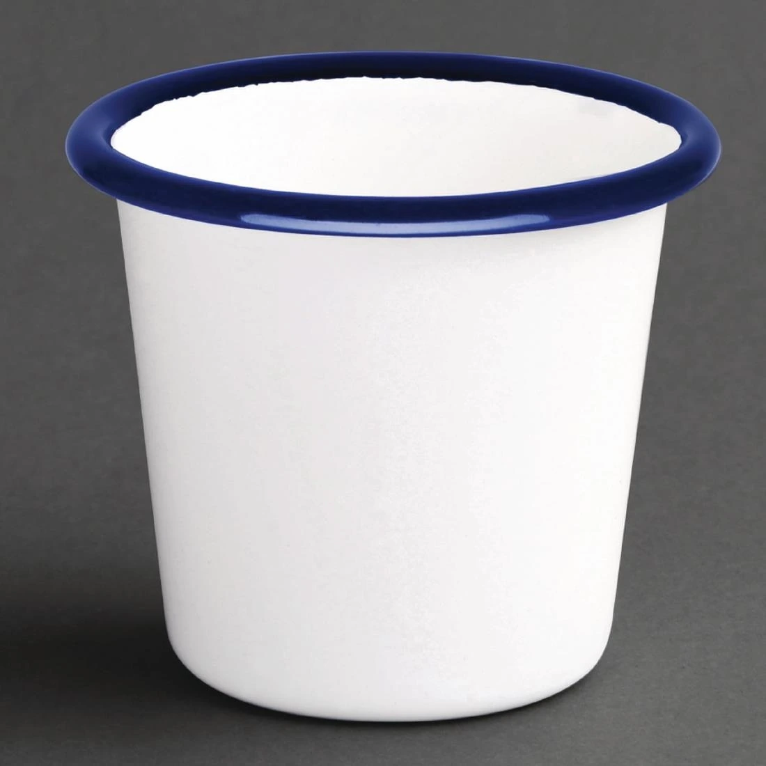 Olympia Enamel White/Blue Sauce Cup 115mL Pack 6 DC383