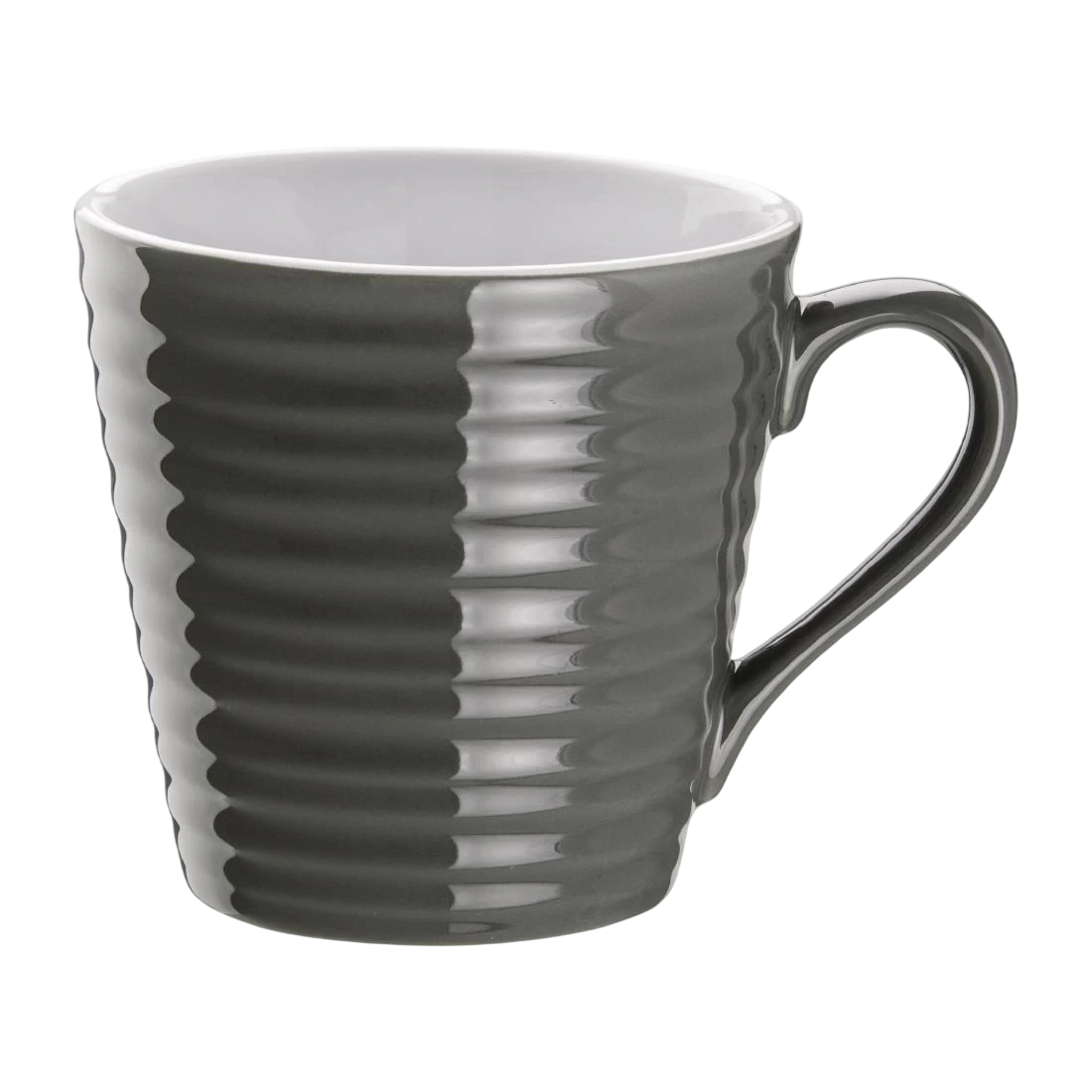 Olympia DH634 Cafe Mug Charcoal Ripple - 340ml (Box 6)