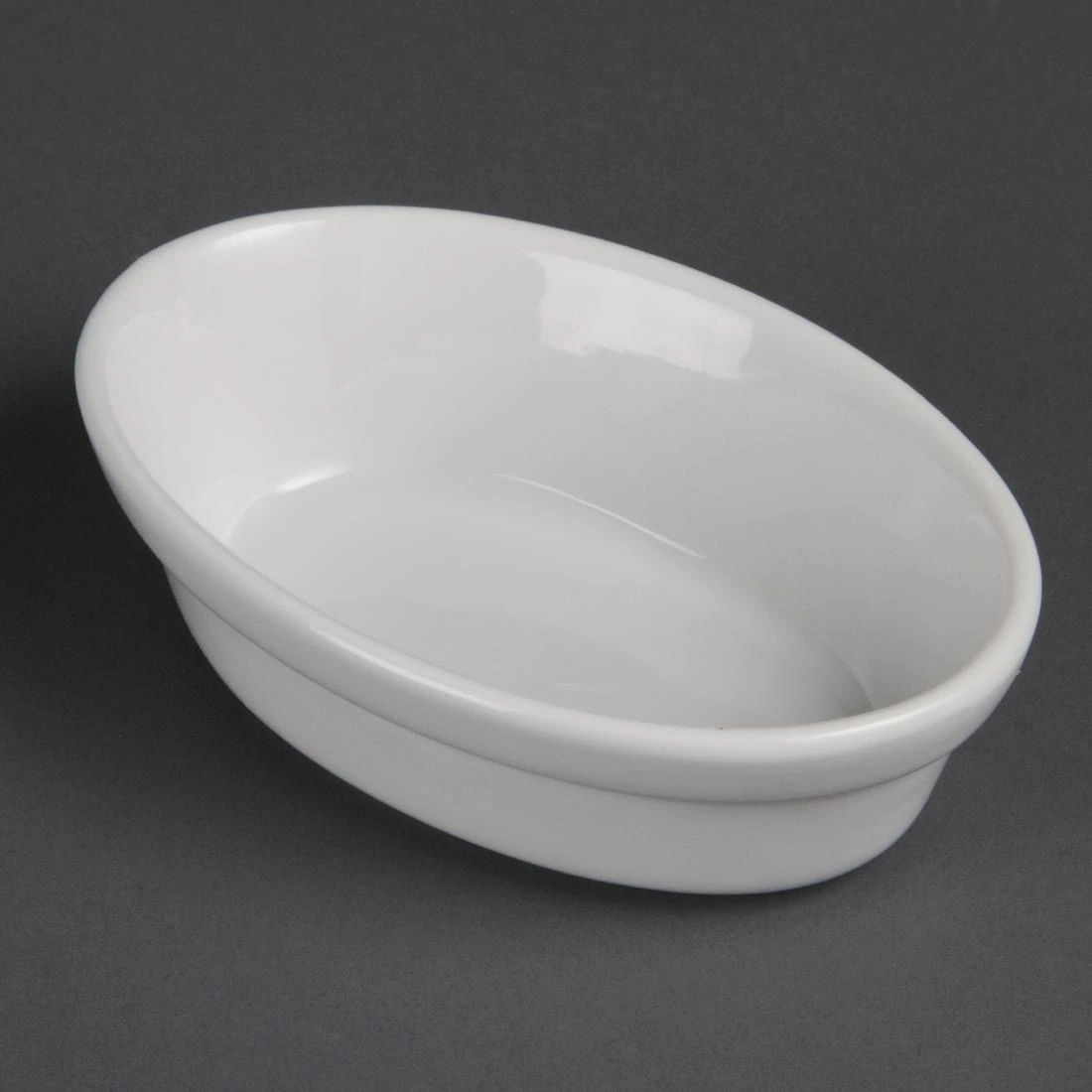 Olympia DK806 Whiteware Oval Pie Bowl - 44x145x104mm 1.7x5.7x4" (Box 6)