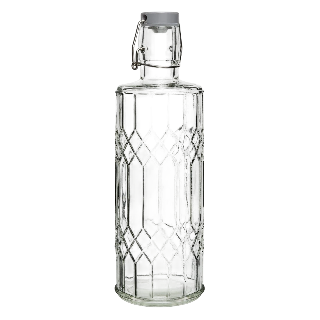 Olympia DN816 Geo Glass Water Bottle with Stopper - 1Ltr (Box 6)
