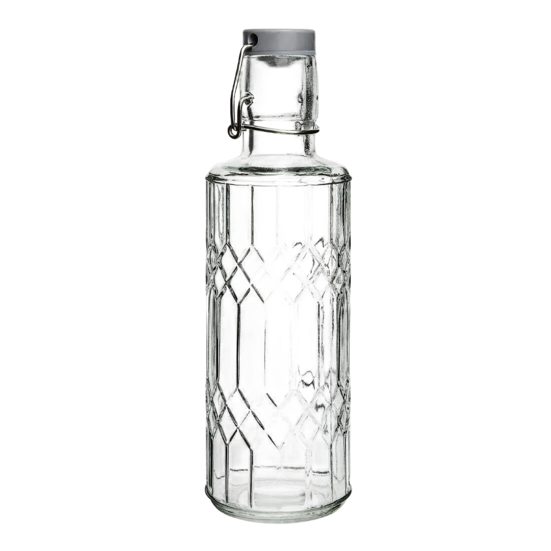 Olympia DN817 Geo Glass Water Bottle with Stopper - 640ml (Box 6)