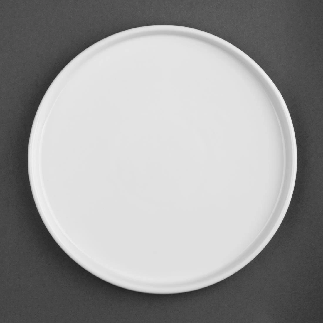 Olympia FW814 Whiteware Flat Round Plate - 270mm 10 2/3" (Box 4)
