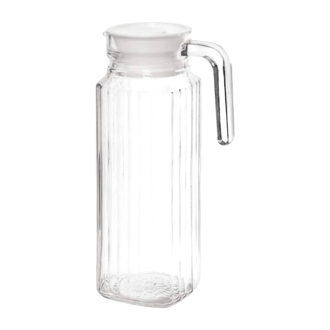 Olympia GF922 Ribbed Glass Jug with lid - 1Ltr (Box 6)