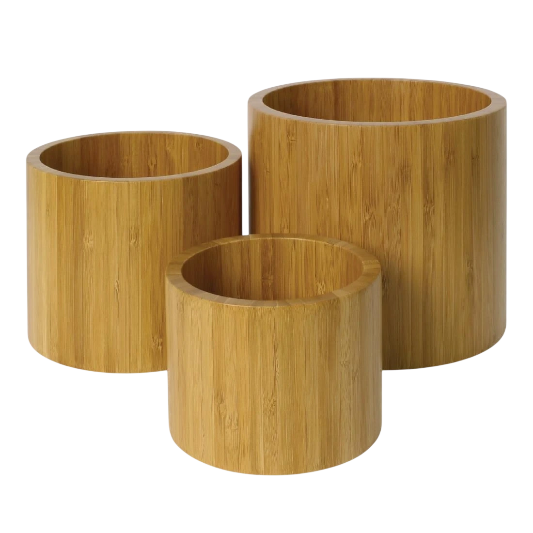 Olympia GL073 Bamboo Display Bowls/Riser Set - 170(dia)x150(h)mm 6.75x6" (Set 3)